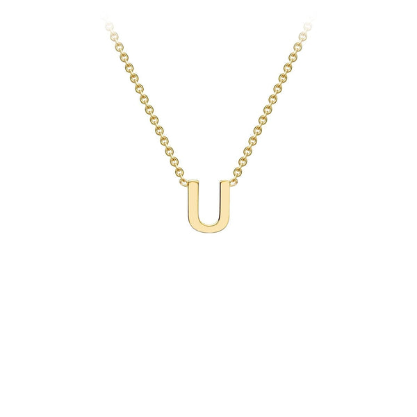 9ct Yellow Gold 'U' Initial Adjustable Letter Necklace 38/43cm