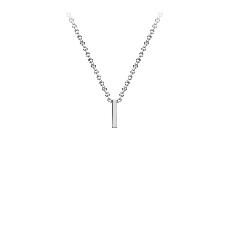 9ct White Gold 'I' Initial Adjustable Letter Necklace 38/43cm