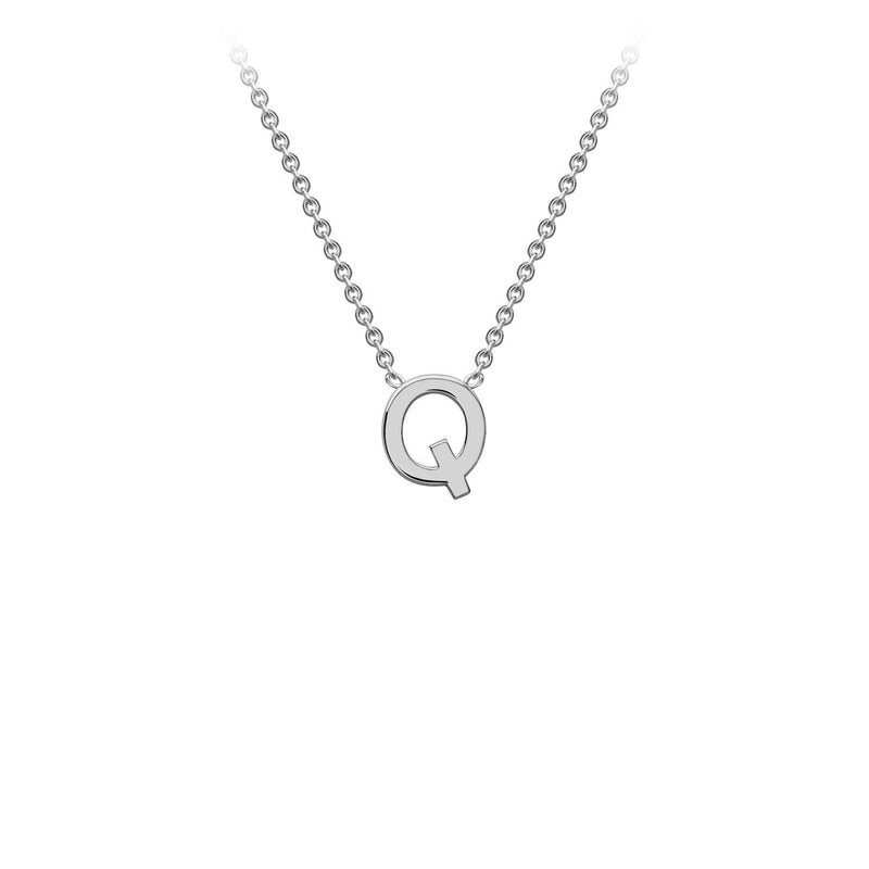 9ct White Gold 'Q' Initial Adjustable Letter Necklace 38/43cm