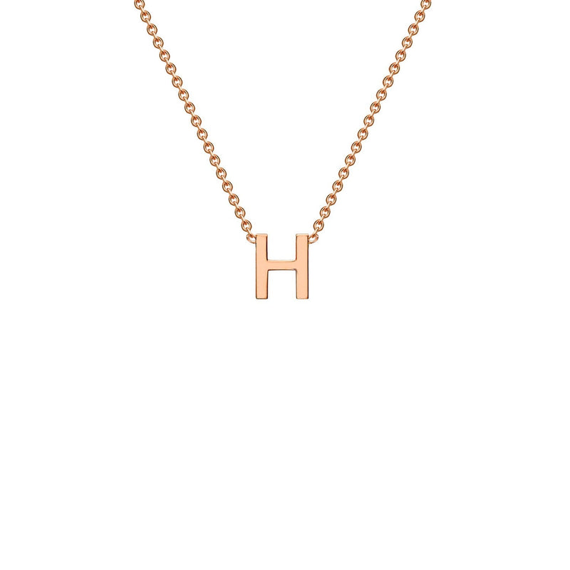 9ct Rose Gold 'H' Initial Adjustable Letter Necklace 38/43cm