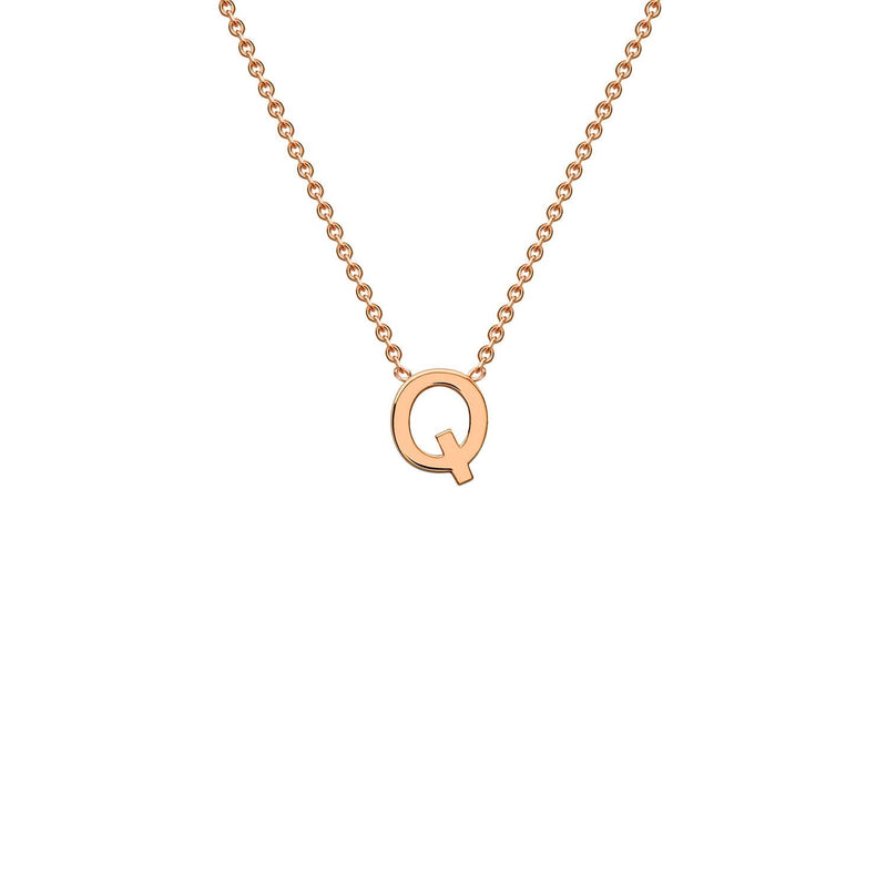 9ct Rose Gold 'Q' Initial Adjustable Letter Necklace 38/43cm