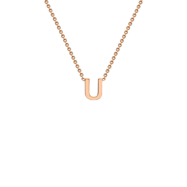 9ct Rose Gold 'U' Initial Adjustable Letter Necklace 38/43cm