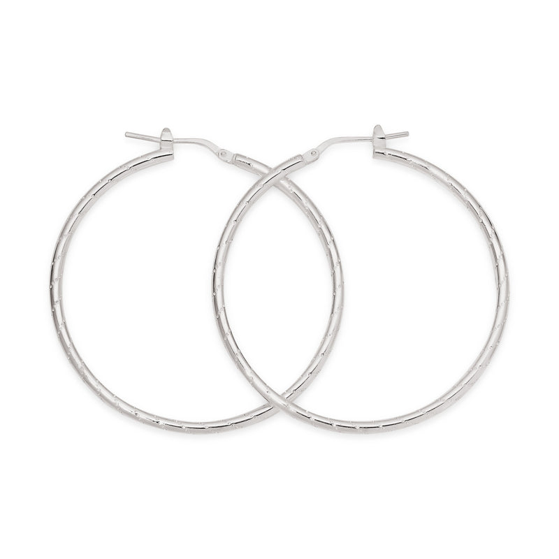 Silver line pattern hoops 40mm