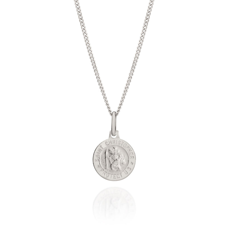 Silver 12mm St Christopher pendant