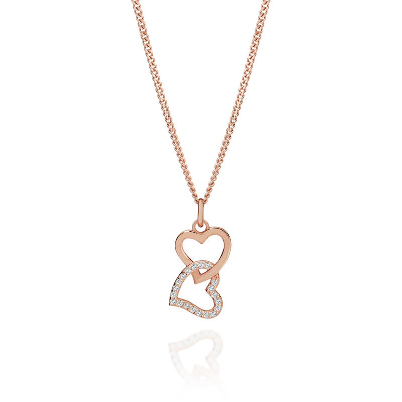 Silver rose gold plated heart pendant