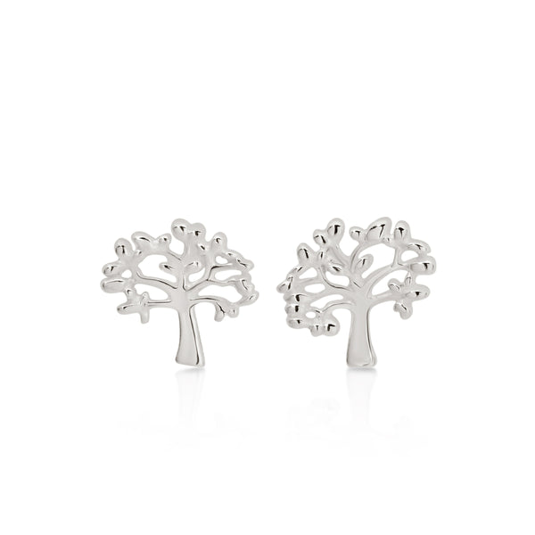 Silver Tree Of Life Studs