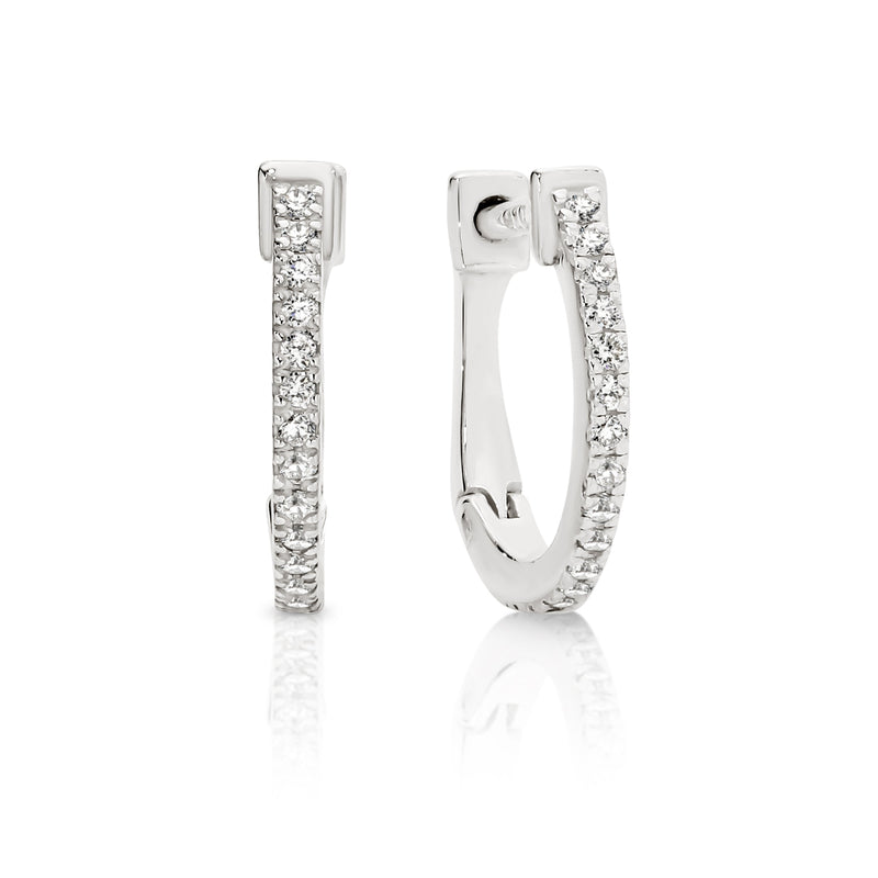 Silver cubic zirconia huggies