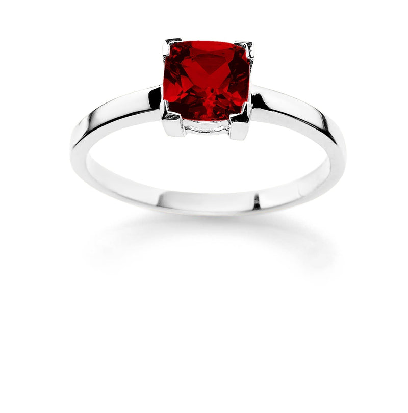 Silver garnet ring