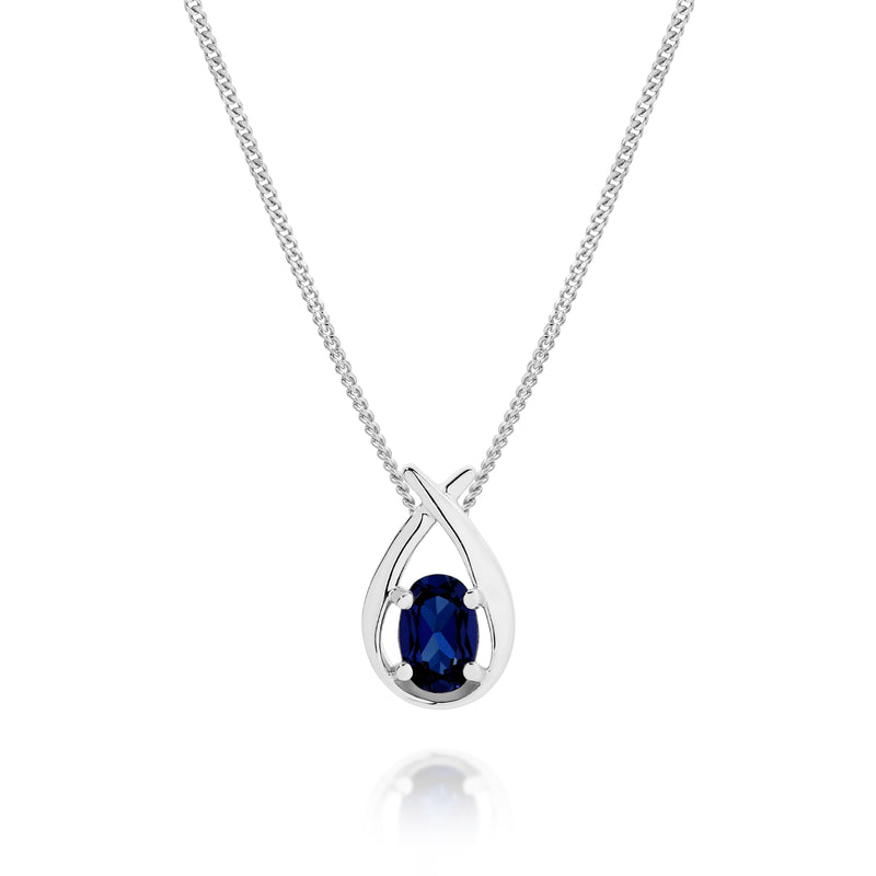 Silver cr sapphire pendant