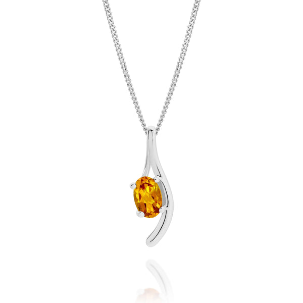 Silver citrine pendant