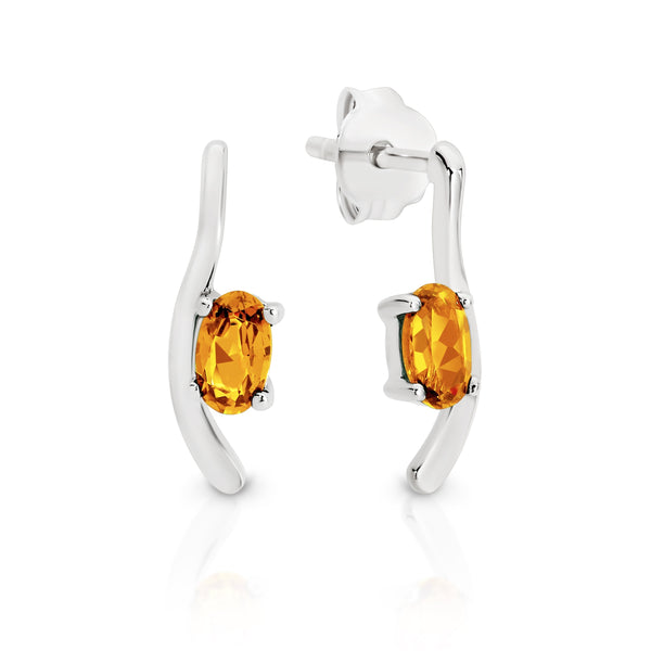 Silver citrine earrings