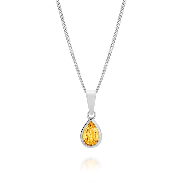 Silver citrine pendant