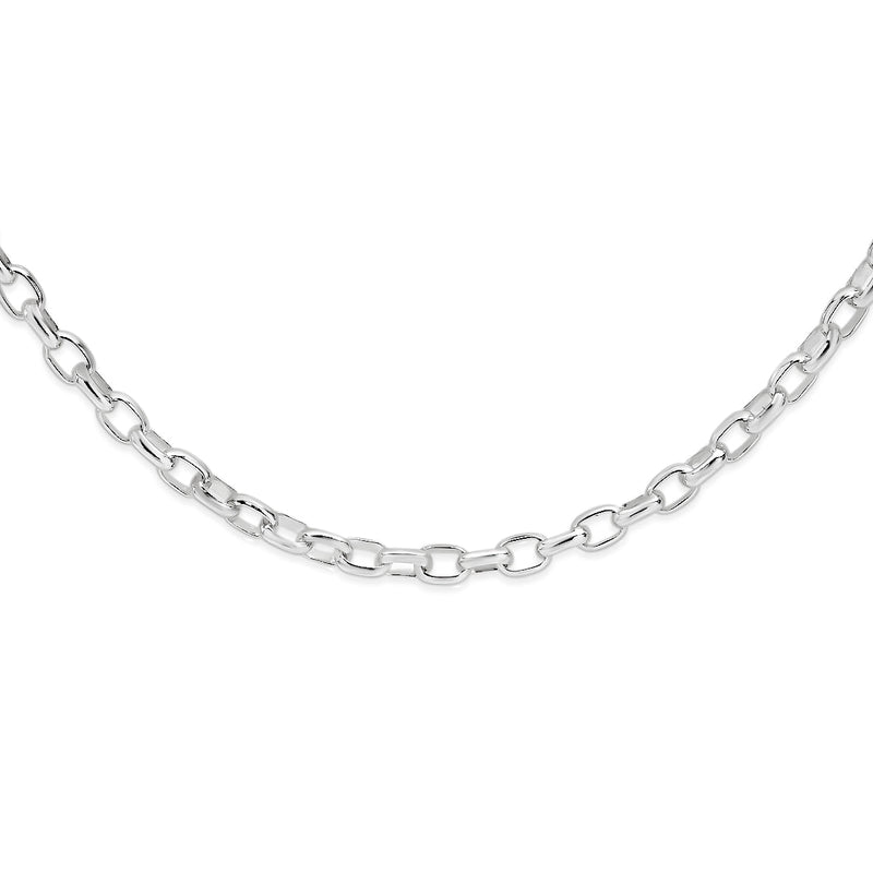 Sterling silver oval belcher link chain