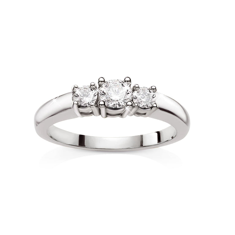 9ct white gold 0.18ct diamond ring