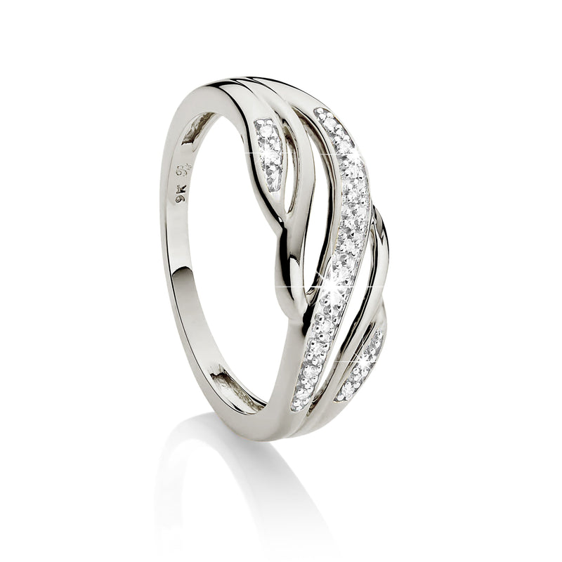 9ct white gold diamond ring