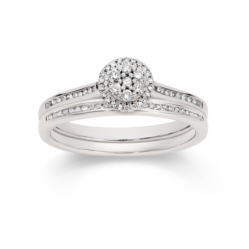 9ct white gold 0.25ct diamond ring