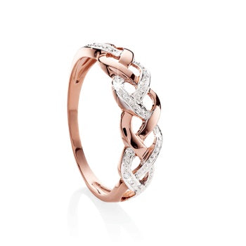 9ct rose gold diamond ring