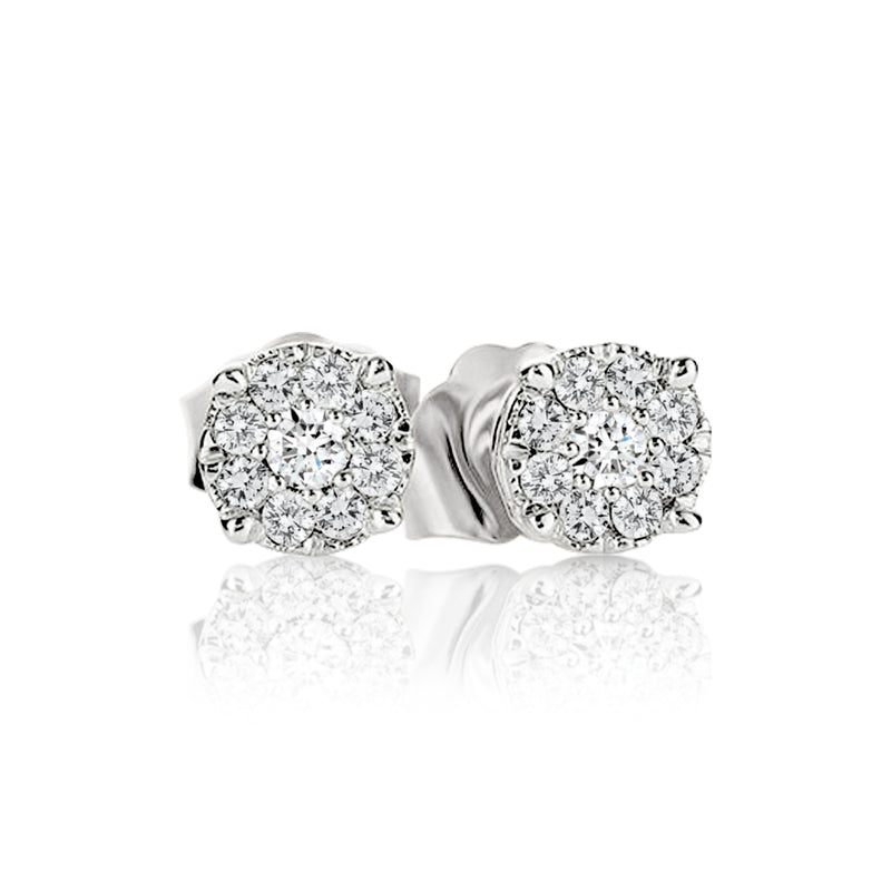 9ct white gold diamond studs 0.16ct