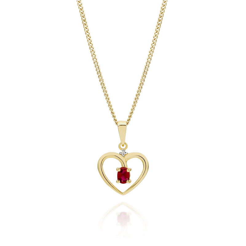 9ct Gold Ruby And Diamond Pendant