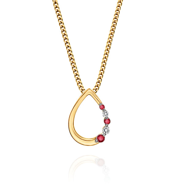 9ct ruby & diamond pendant