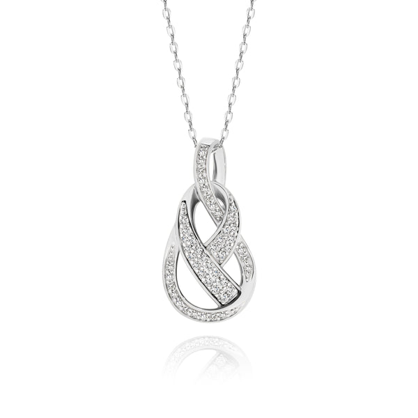 9ct white gold 0.25ct diamond pendant