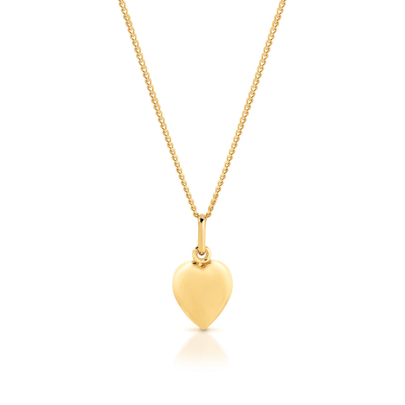 9ct gold puffed heart pendant