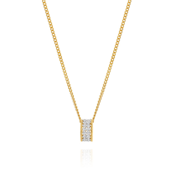 9ct 0.20ct diamond millgrain slider pendant