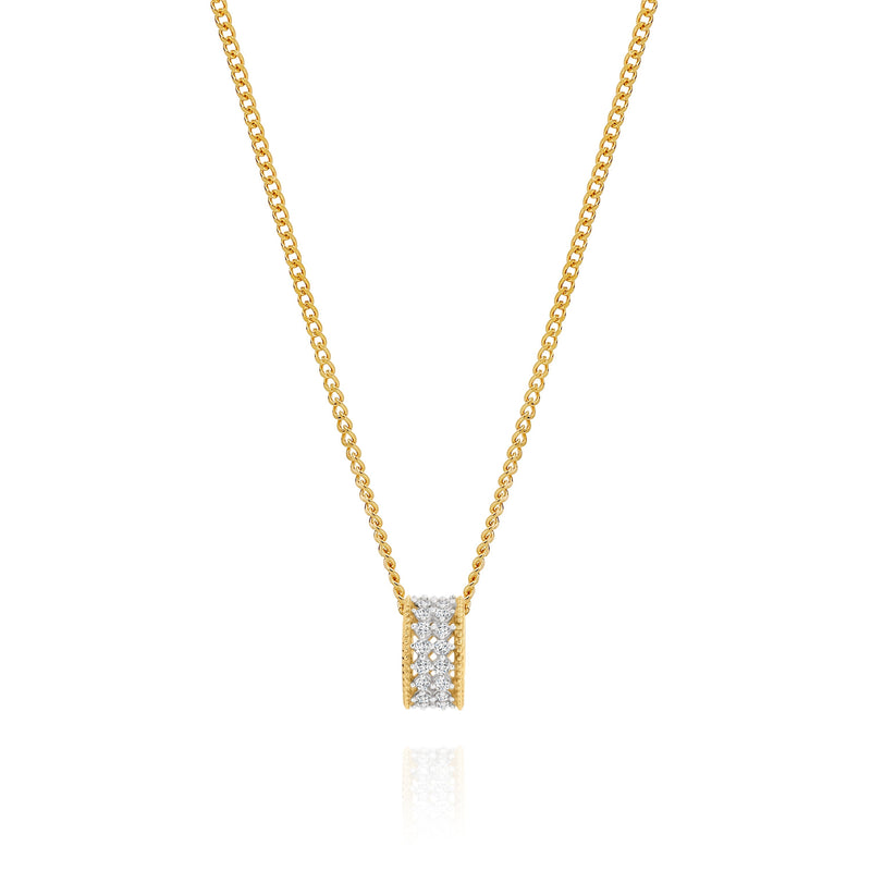 9ct 0.20ct diamond millgrain slider pendant