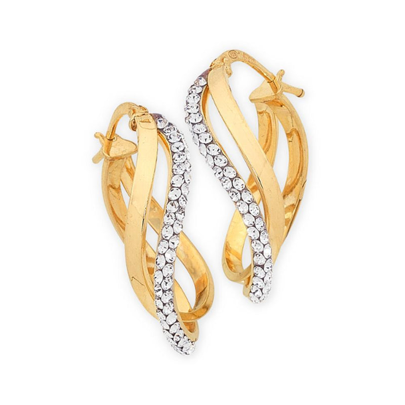 9Ct Gold Silver Filled Hoop Earrings