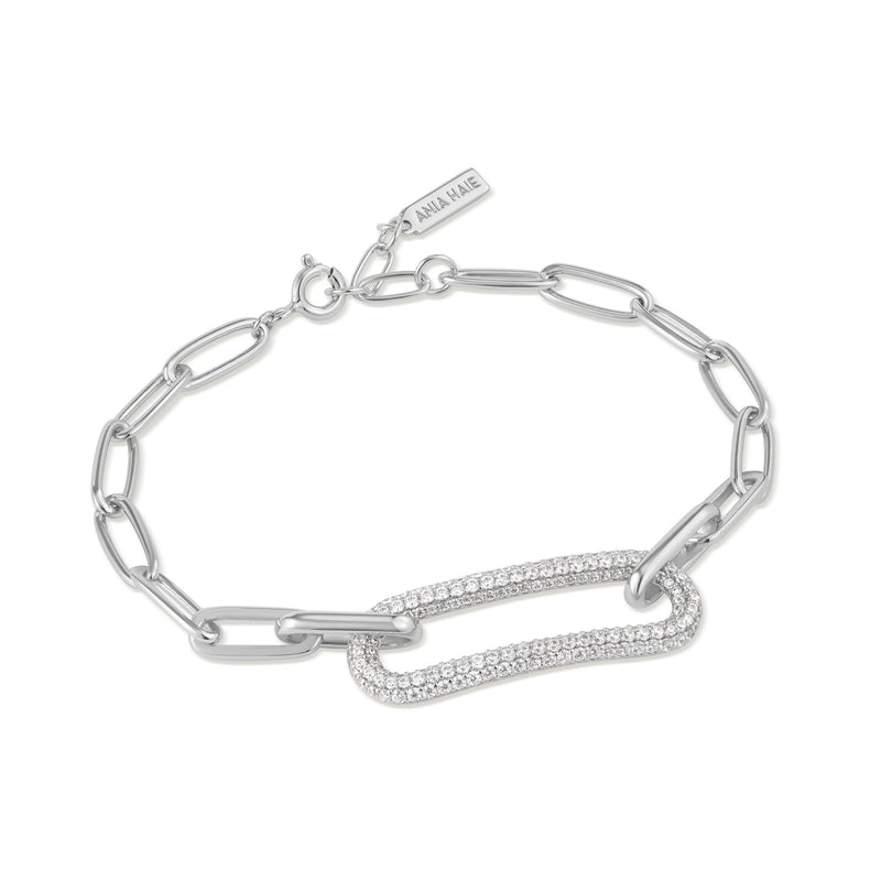 Ania Haie Silver Pave Link Bracelet