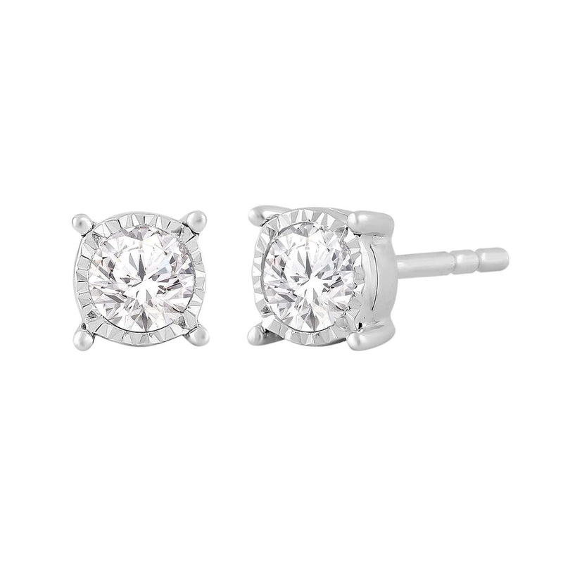 Stud Earrings with 0.33ct Diamond 9K White Gold