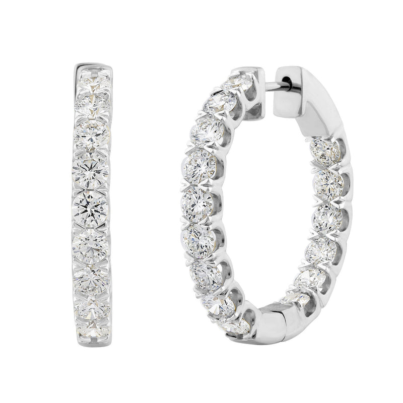 4.95ct Lab Grown Diamond Hoop Earrings in 18ct White Gold