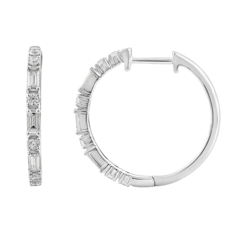 0.50ct Lab Grown Diamond Hoop Earrings in 18ct White Gold