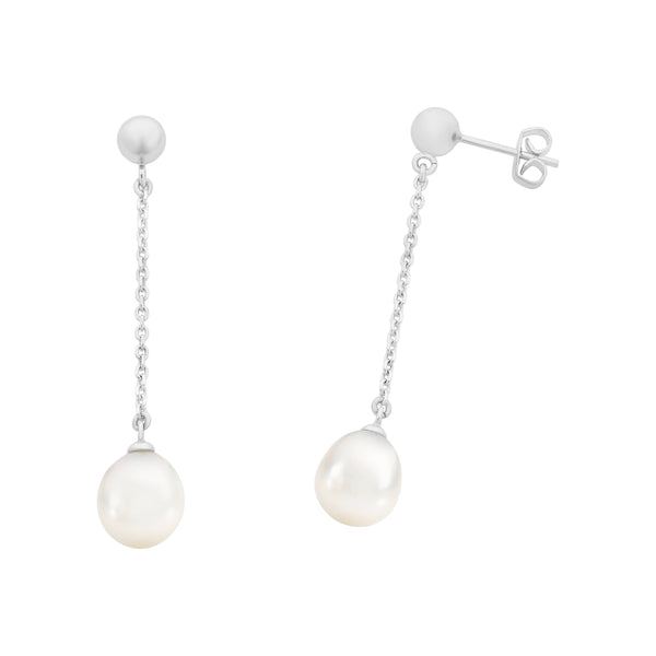 Sterling Silver Freshwater Pearl Drop Earrings