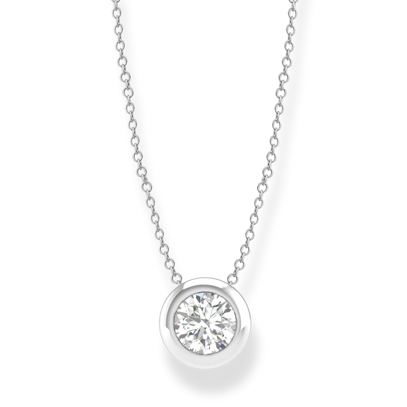 9ct White Gold 0.20ct+ Diamond Pendant