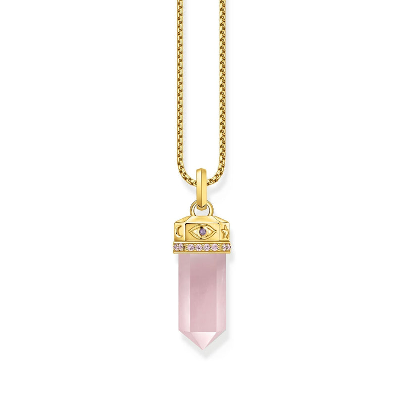 THOMAS SABO Rose Quartz Crystal Pendant Gold