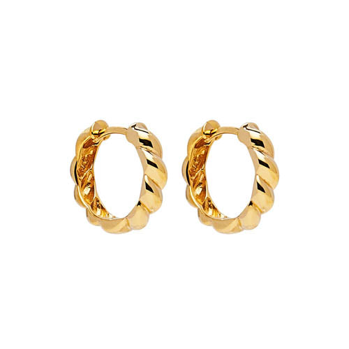 NAJO Zippy Twist Yellow Gold Huggie Earring