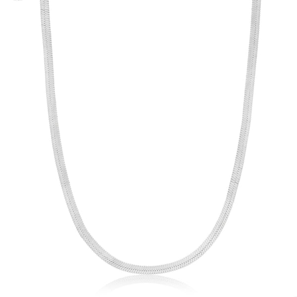 Ania Haie Silver Flat Snake Chain Necklace